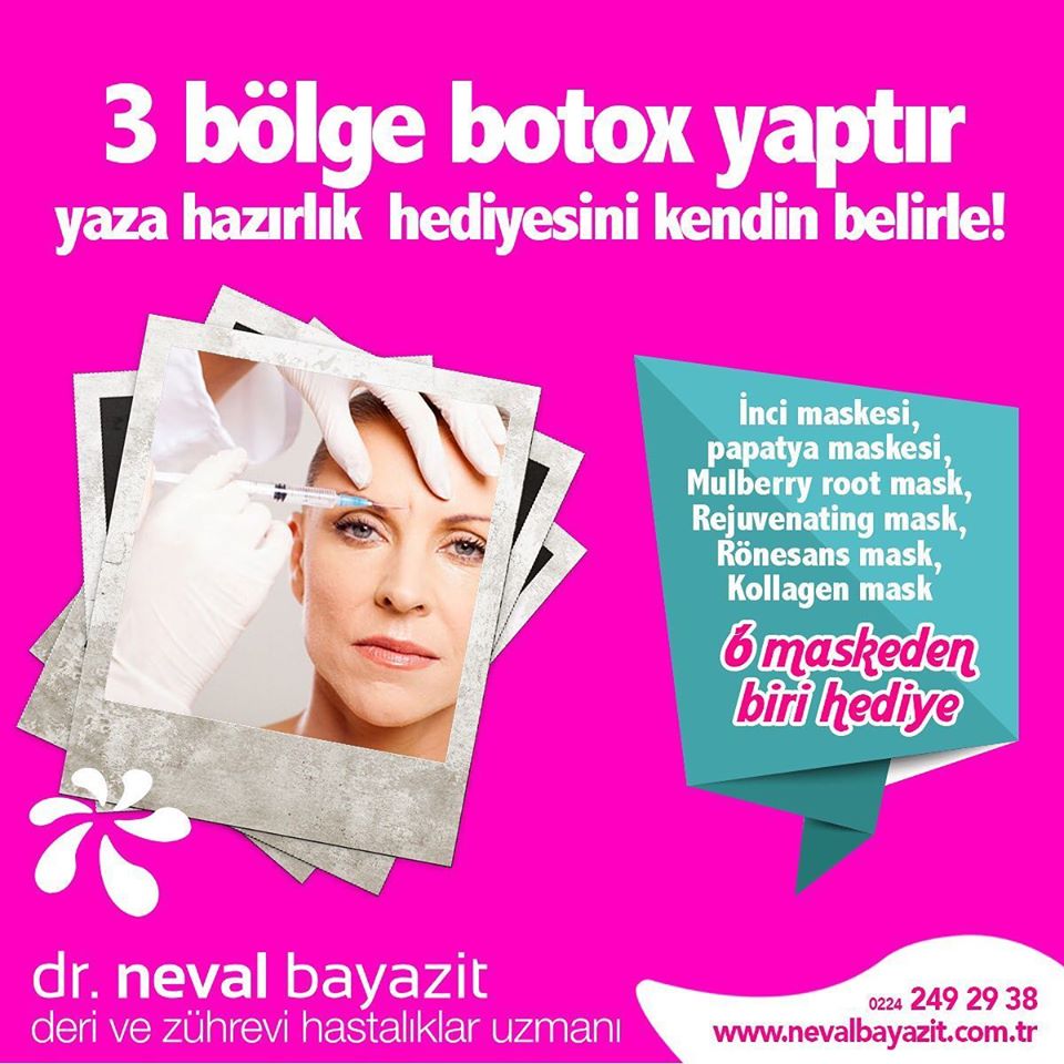 3 bölge botox yaptır yaza hazırlık hediyesini kendin belirle!